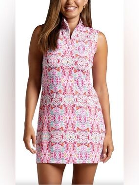 IBKUL Women L Sleeveless Golf Dress UPF 50+ IceFil Technology Active NWT $128